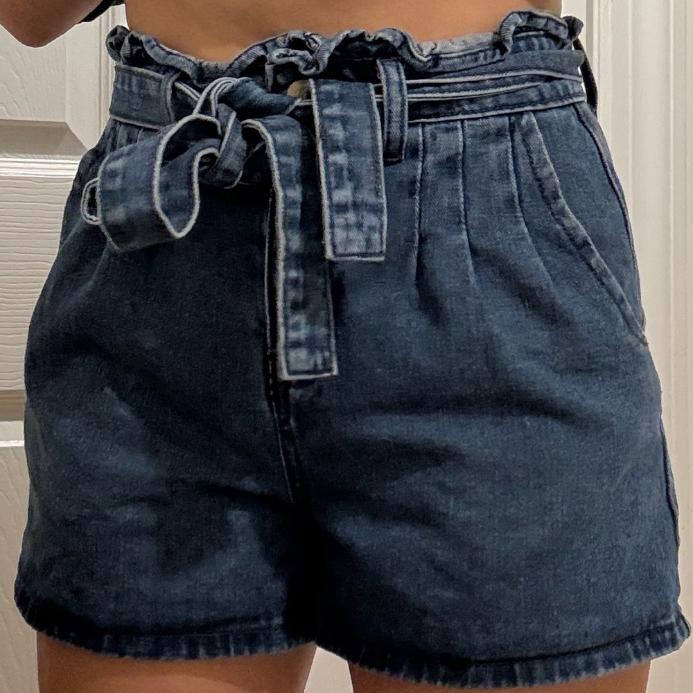 SHEIN Blue High Waist Denim Shorts